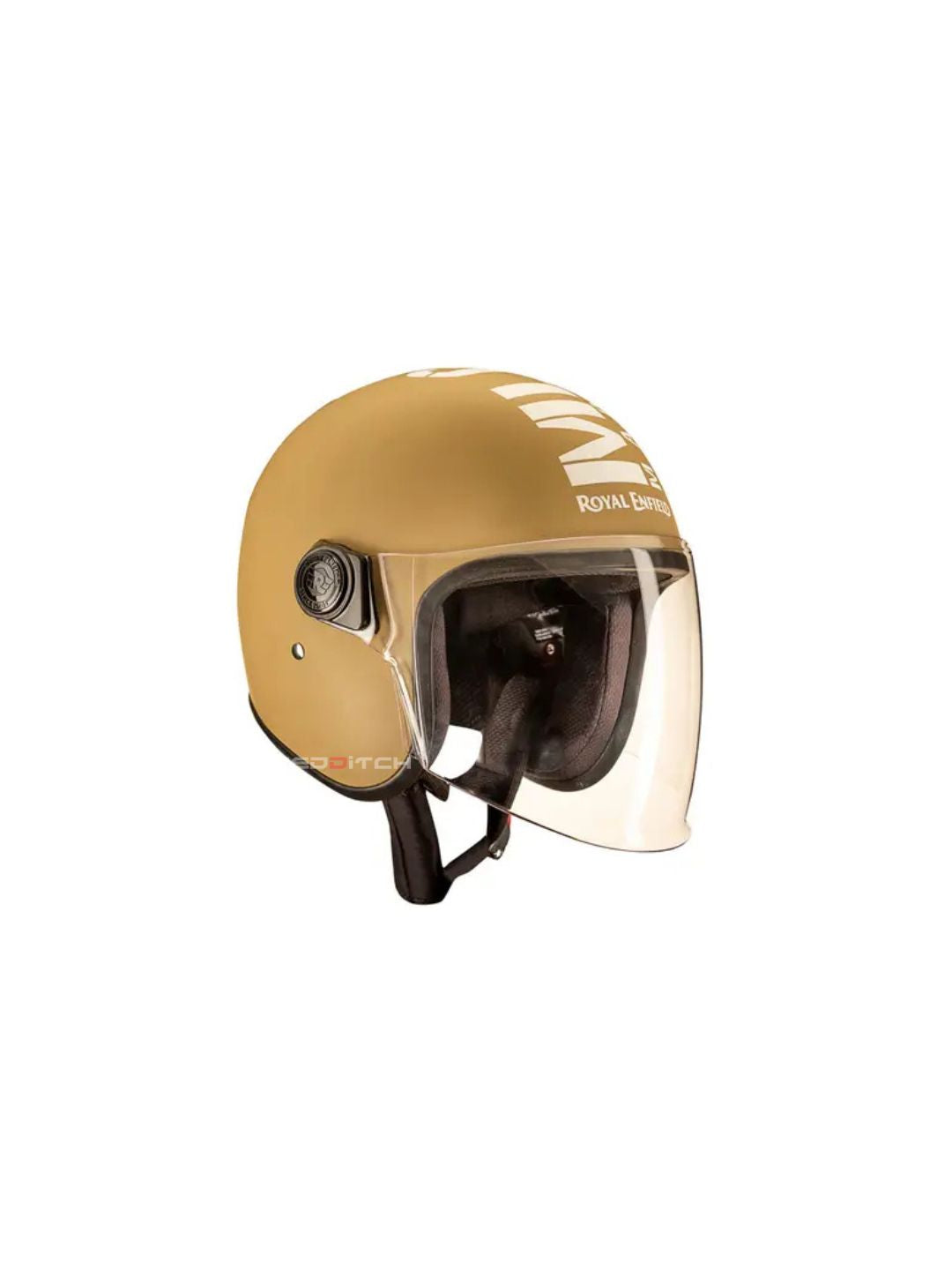 The Royal Enfield MLG Copter Face Long Visor Helmet in Matt Desert Storm offers a rugged look with superior protection. Its long visor ensures clear vision, while the sturdy construction provides comfort and safety for every ride.