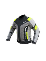 RR Gear Masculine Jacket (Flu Green,Large), a stylish and durable riding jacket designed for safety and comfort, featuring high-visibility accents, protective padding, and weather-resistant materials for enhanced performance on the road.