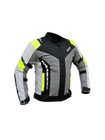 RR Gear Masculine Jacket (Flu Green,Large), a stylish and durable riding jacket designed for safety and comfort, featuring high-visibility accents, protective padding, and weather-resistant materials for enhanced performance on the road.