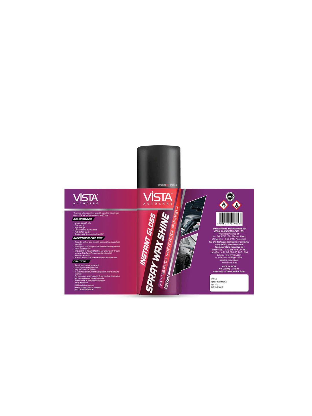 Vista Spray Wax Shine, a premium car and bike care product, designed to provide a long-lasting glossy finish, protect surfaces, and enhance shine with easy application.