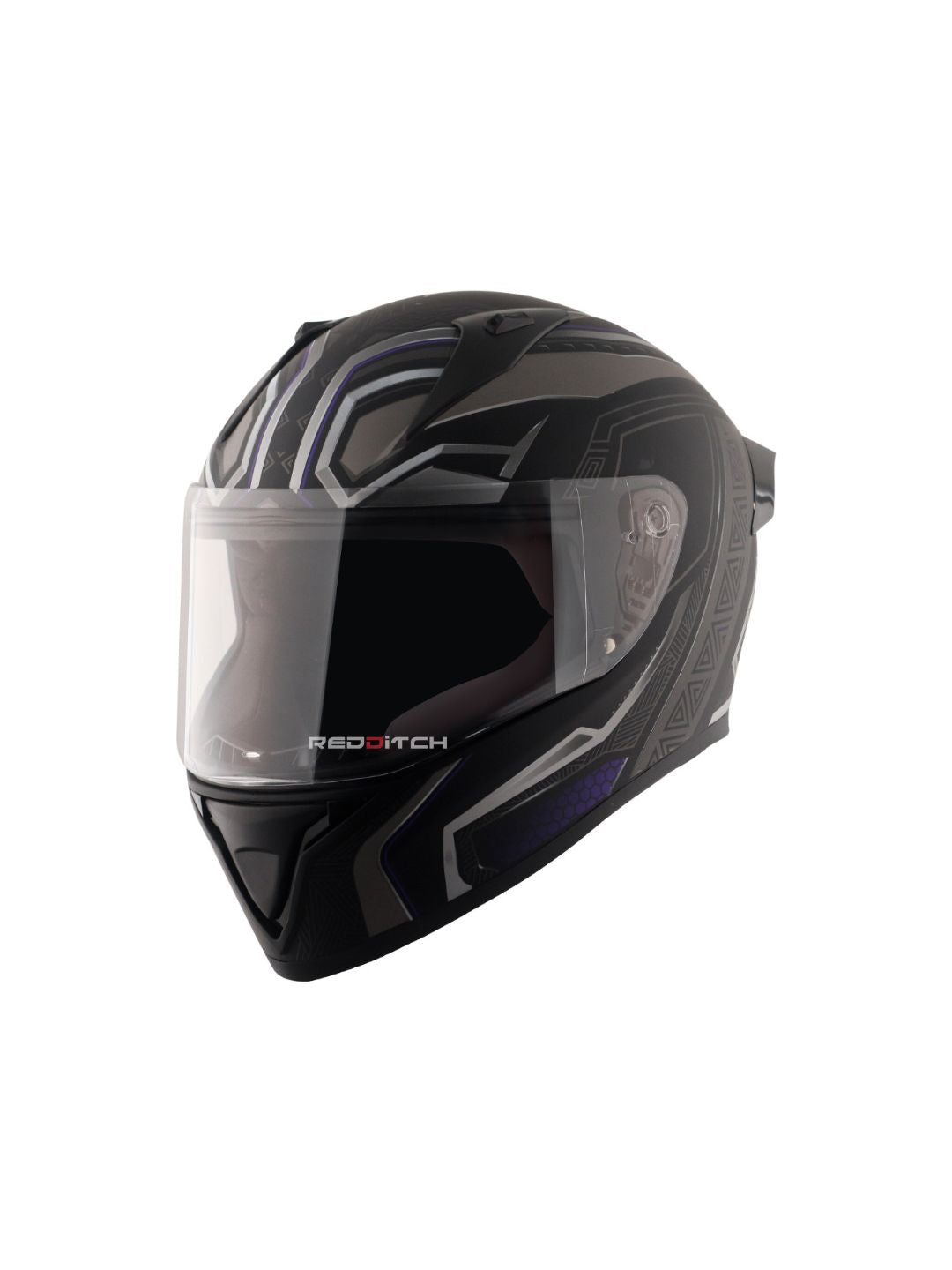 Vega Bolt Marvel Black Panther Edition motorcycle helmet with a sleek Black Panther design, offering advanced protection, comfort, and style for every rider