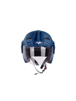 The Steelbird SBH-23 Ava Dashing With Peak Blue helmet combines style and functionality. Its striking blue design, enhanced with a peak visor, ensures a bold look while offering excellent sun protection. Lightweight, durable, and comfortable, it’s perfect for riders seeking a reliable helmet for everyday use.