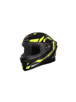 Steelbird SBH 25 Sharp Spirit Glossy Black/Neon Helmet combines safety with a sleek design, offering comfort and durability for riders.