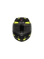 Steelbird SBH 25 Sharp Spirit Glossy Black/Neon Helmet combines safety with a sleek design, offering comfort and durability for riders.