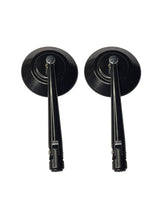 Pair of black motorcycle mirrors on a white background