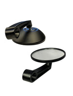 Black motorcycle mirrors on a white background