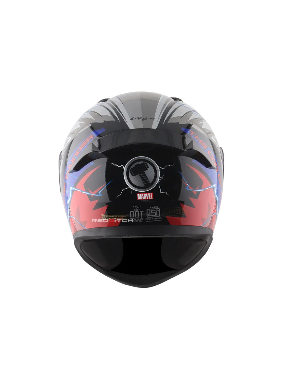 Vega Bolt Marvel Thor Edition, a compact and durable motorcycle helmet featuring iconic Thor-themed graphics, advanced safety features, and a sleek design for ultimate protection and style